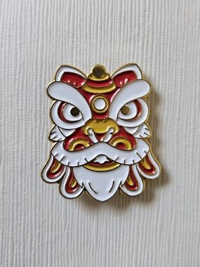 Lion Dance Enamel Pin 4 For $20 - Red and White